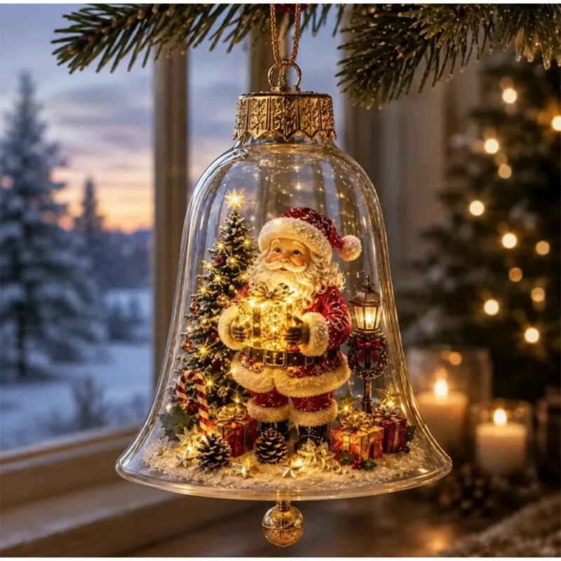 Ornements de cloches de Noël l - Plastic Dome Clear avis et prix